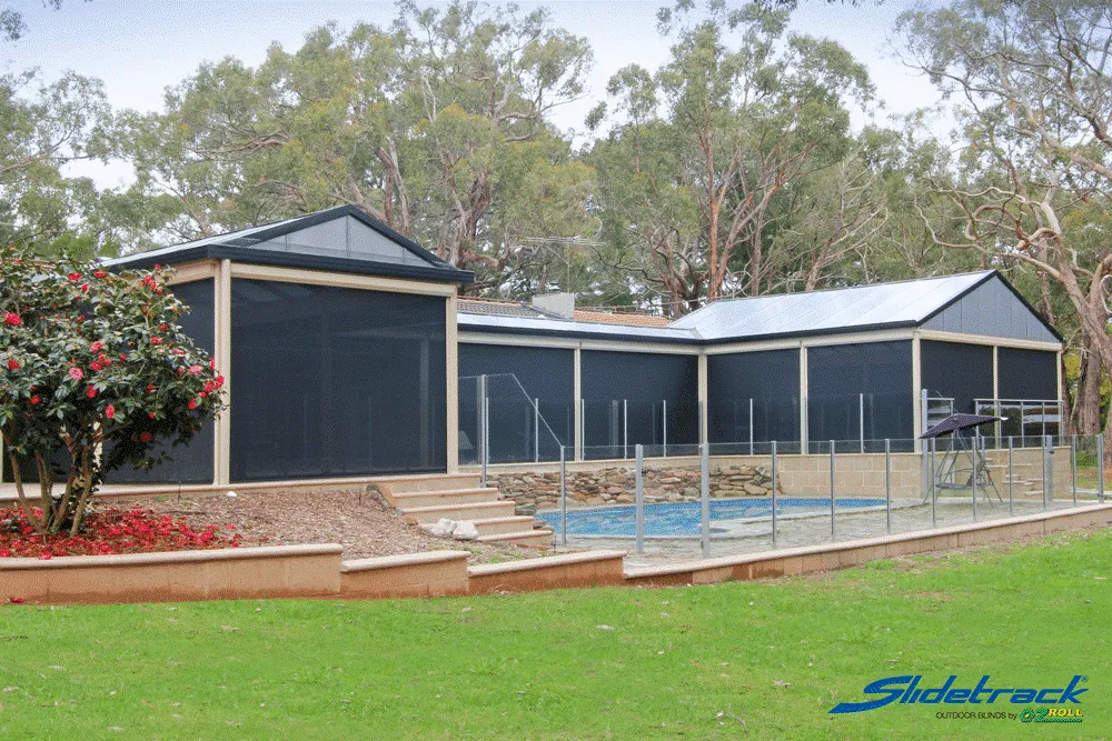 Outdoor blinds providing shade on a WA patio