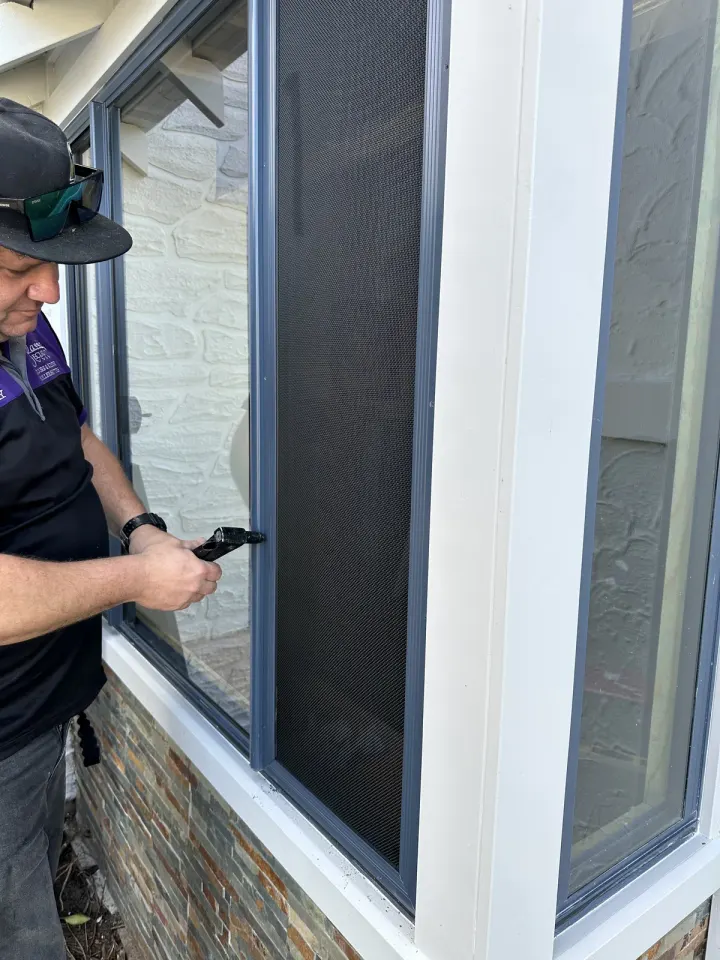 Fastening a window-screen frame
