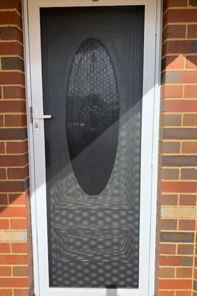 Close-up of Perfguard perforated aluminium security mesh